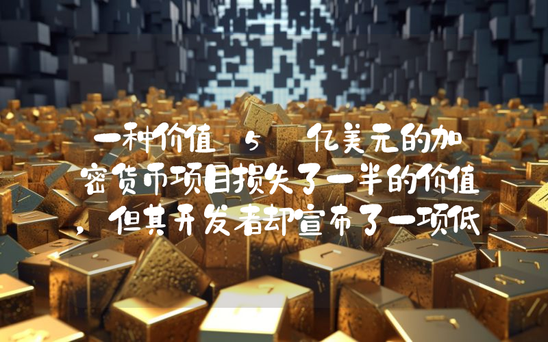 一种价值 5 亿美元的加密货币项目损失了一半的价值，但其开发者却宣布了一项低得离谱的补偿方案！