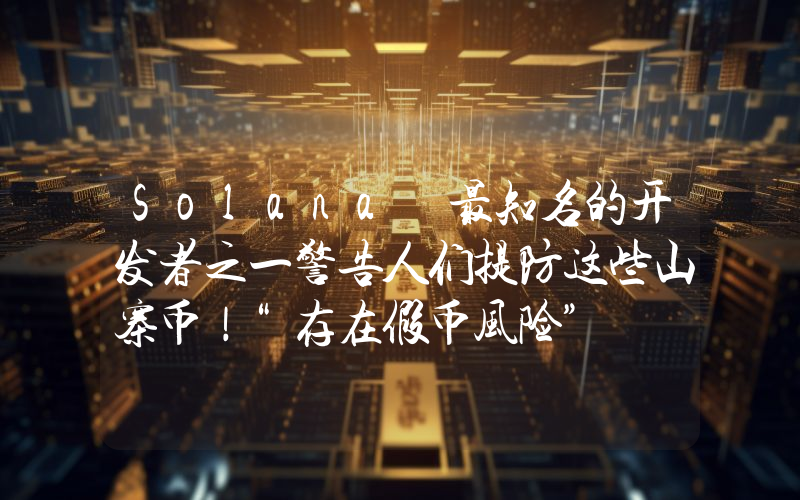 Solana 最知名的开发者之一警告人们提防这些山寨币！“存在假币风险”