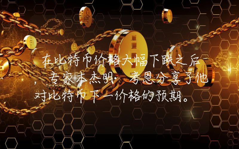 在比特币价格大幅下跌之后，专家本杰明·考恩分享了他对比特币下一价格的预期。
