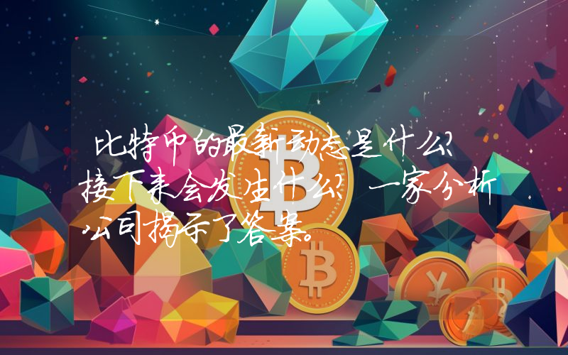 比特币的最新动态是什么？接下来会发生什么？一家分析公司揭示了答案。