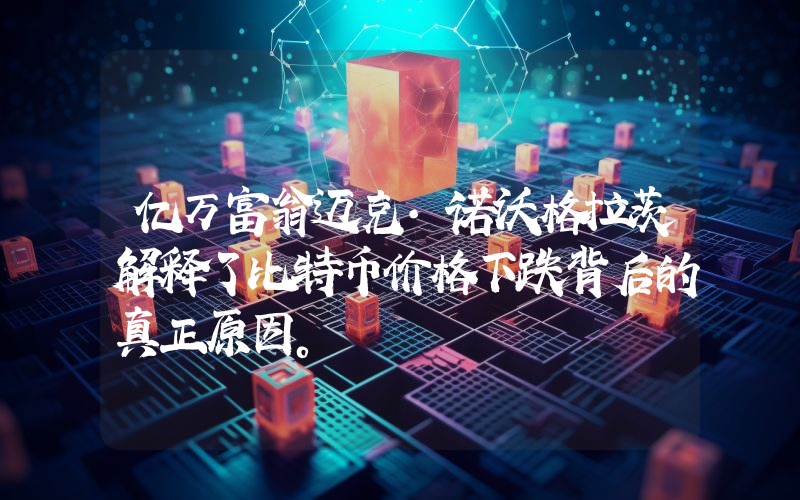亿万富翁迈克·诺沃格拉茨解释了比特币价格下跌背后的真正原因。