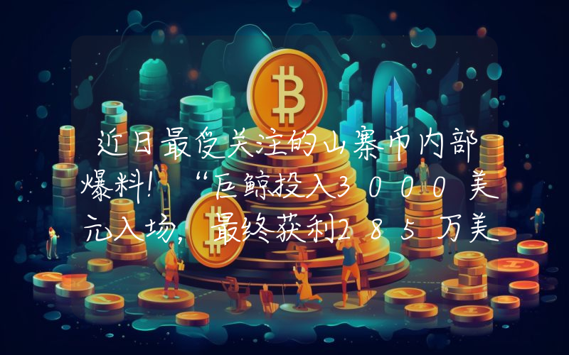 近日最受关注的山寨币内部爆料！“巨鲸投入3000美元入场，最终获利285万美元！”