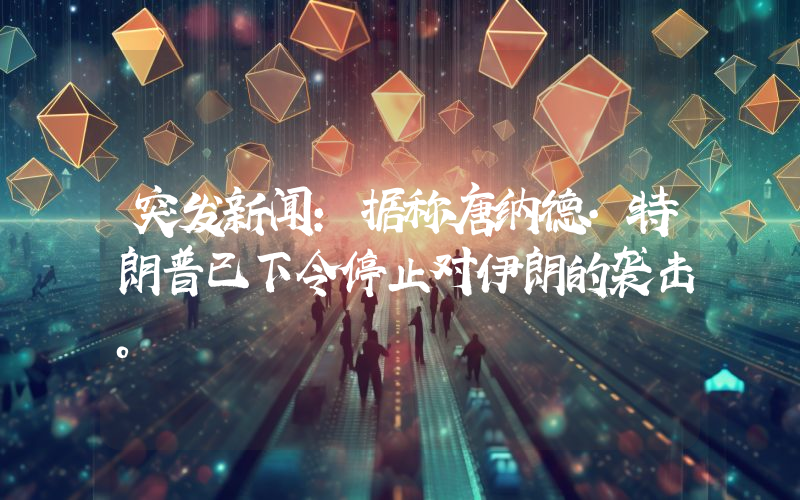 突发新闻：据称唐纳德·特朗普已下令停止对伊朗的袭击。
