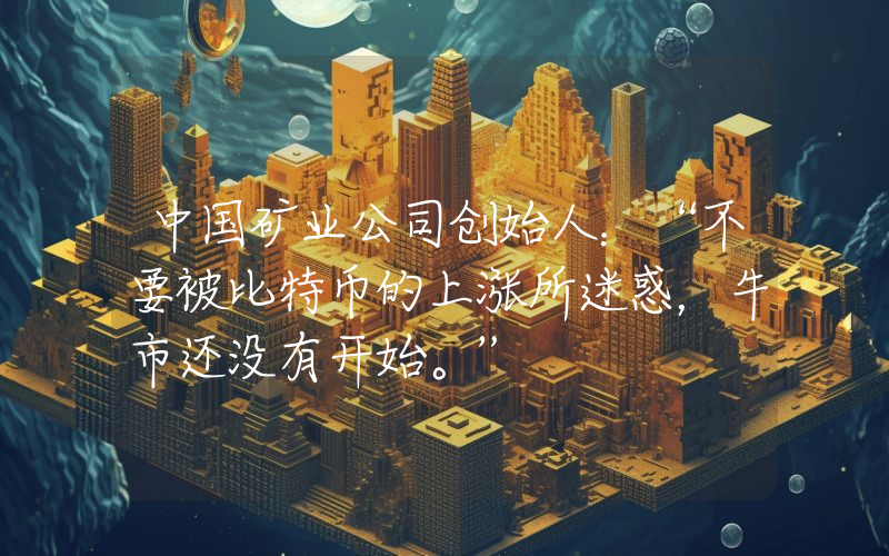 中国矿业公司创始人：“不要被比特币的上涨所迷惑，牛市还没有开始。”