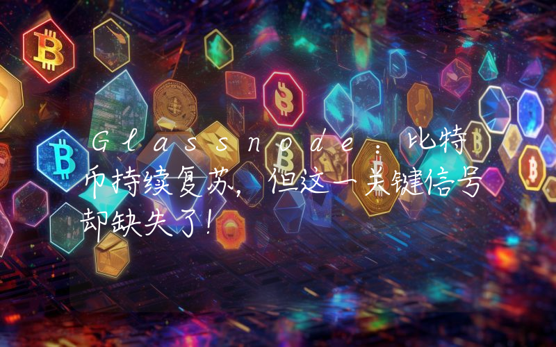 Glassnode：比特币持续复苏，但这一关键信号却缺失了！