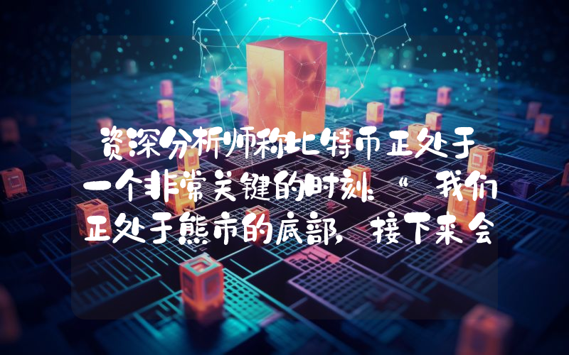 资深分析师称比特币正处于一个非常关键的时刻：“我们正处于熊市的底部，接下来会发生什么……”