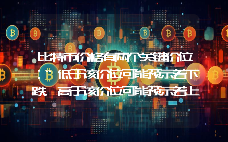 比特币价格有两个关键价位：“低于该价位可能预示着下跌，高于该价位可能预示着上涨”。