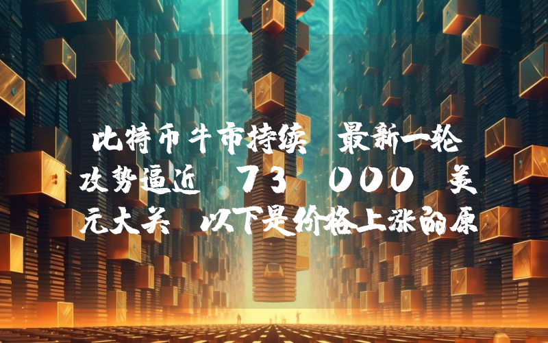 比特币牛市持续：最新一轮攻势逼近 73,000 美元大关！以下是价格上涨的原因和最新数据。