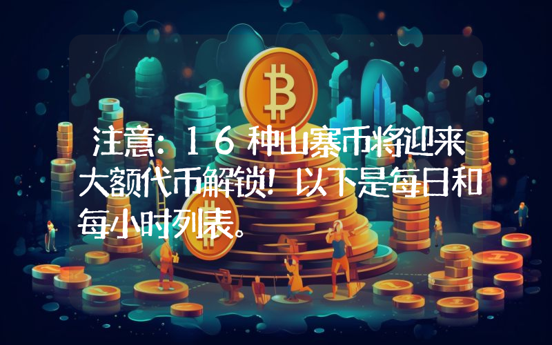 注意：16种山寨币将迎来大额代币解锁！以下是每日和每小时列表。