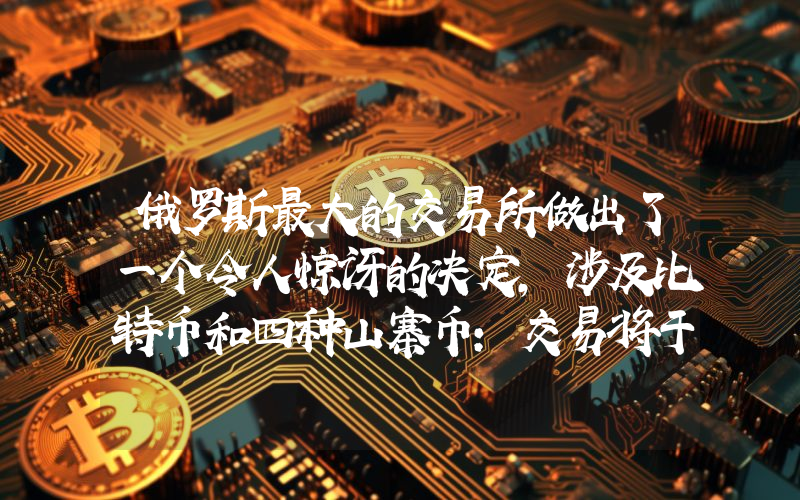俄罗斯最大的交易所做出了一个令人惊讶的决定，涉及比特币和四种山寨币：交易将于明天开始！