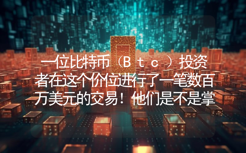 一位比特币（Btc）投资者在这个价位进行了一笔数百万美元的交易！他们是不是掌握了什么信息？