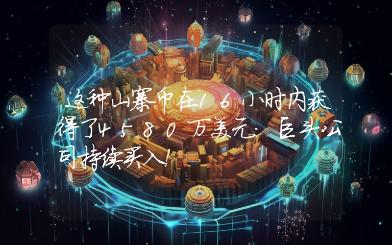 这种山寨币在16小时内获得了4580万美元：巨头公司持续买入！