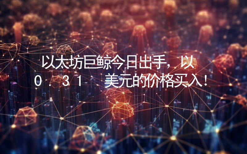 以太坊巨鲸今日出手，以 0.31 美元的价格买入！