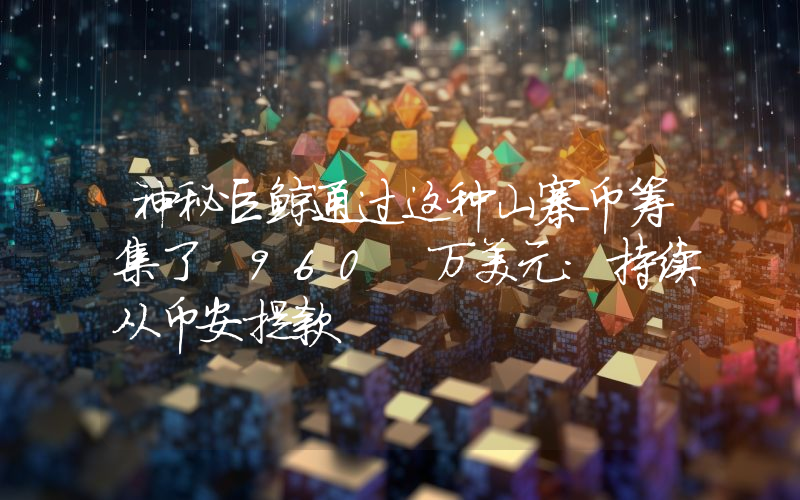 神秘巨鲸通过这种山寨币筹集了 960 万美元：持续从币安提款