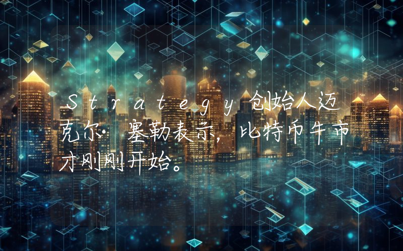 Strategy创始人迈克尔·塞勒表示，比特币牛市才刚刚开始。
