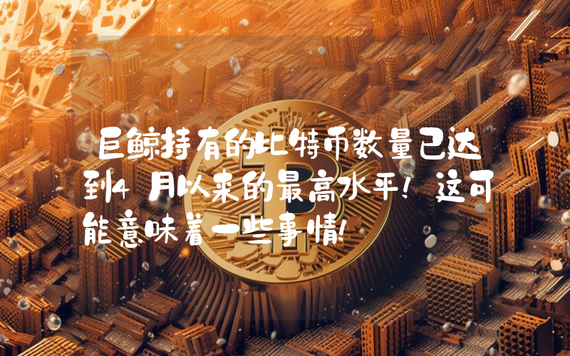 巨鲸持有的比特币数量已达到4月以来的最高水平！这可能意味着一些事情！