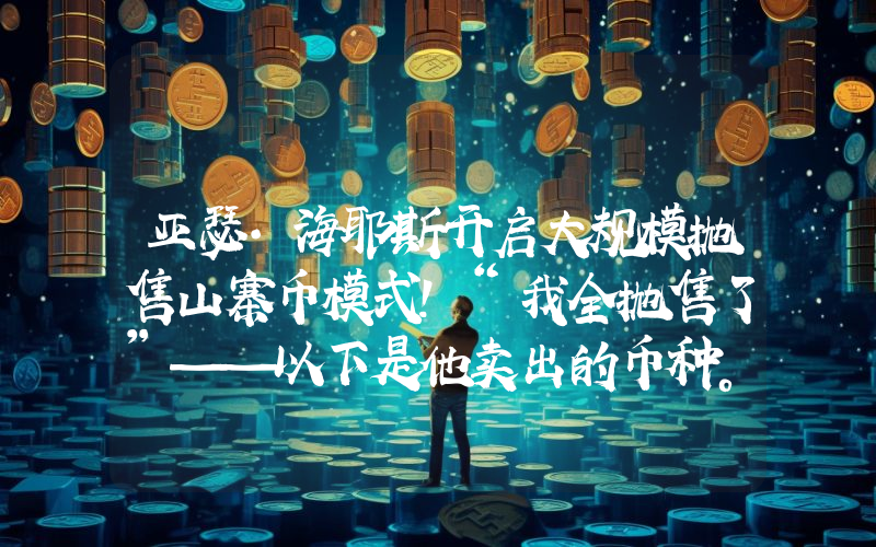 亚瑟·海耶斯开启大规模抛售山寨币模式！“我全抛售了”——以下是他卖出的币种。