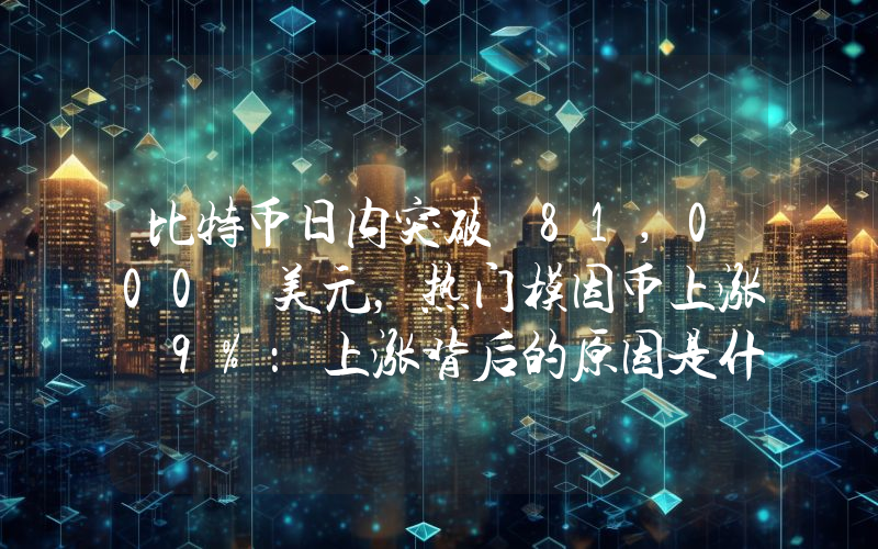 比特币日内突破 81,000 美元，热门模因币上涨 9%：上涨背后的原因是什么？