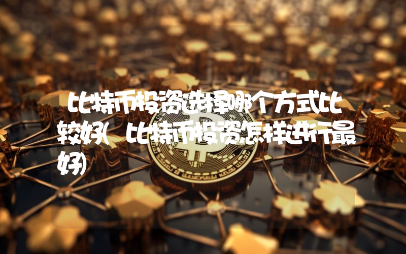 比特币投资选择哪个方式比较好(比特币投资怎样进行最好)