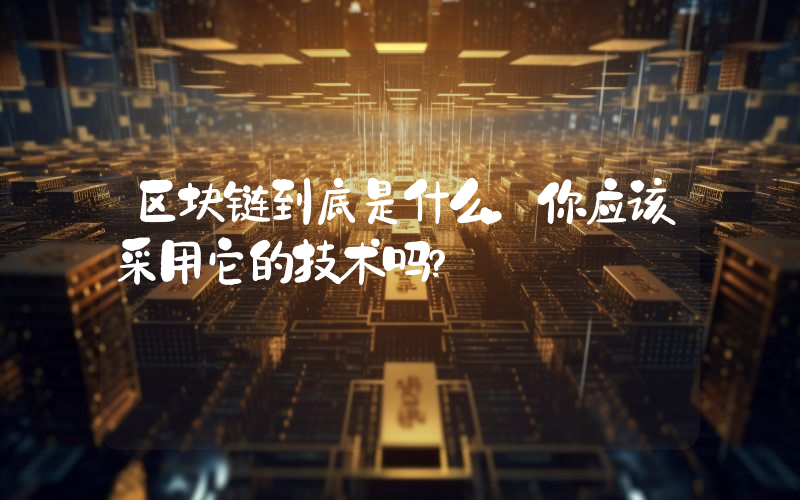 区块链到底是什么，你应该采用它的技术吗？