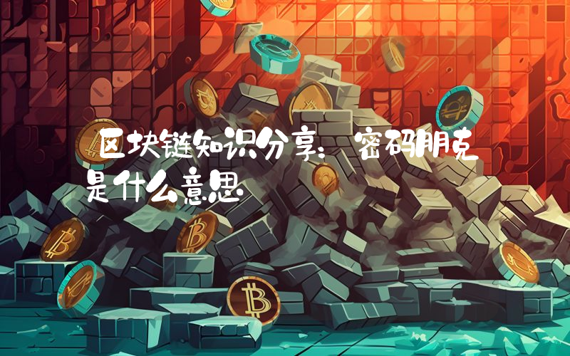 区块链知识分享：密码朋克是什么意思