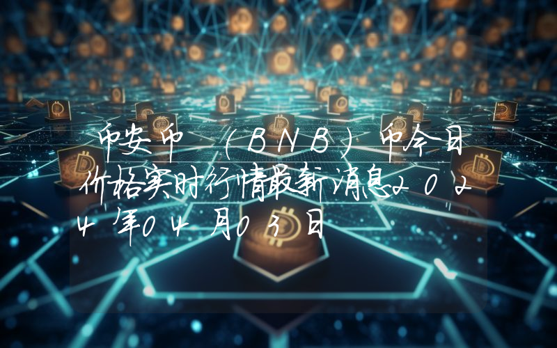 币安币 (BNB)币今日价格实时行情最新消息2024年04月03日