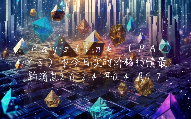 Payslink (PAYS)币今日实时价格行情最新消息2024年04月07日