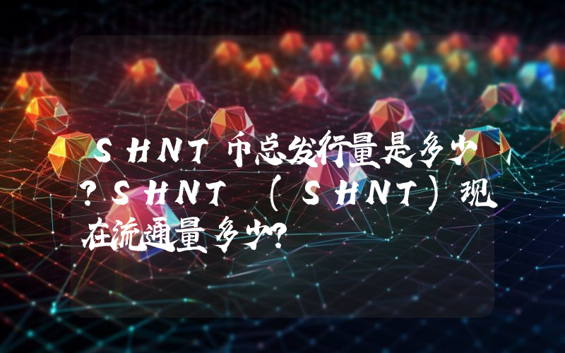 SHNT币总发行量是多少？SHNT (SHNT)现在流通量多少？