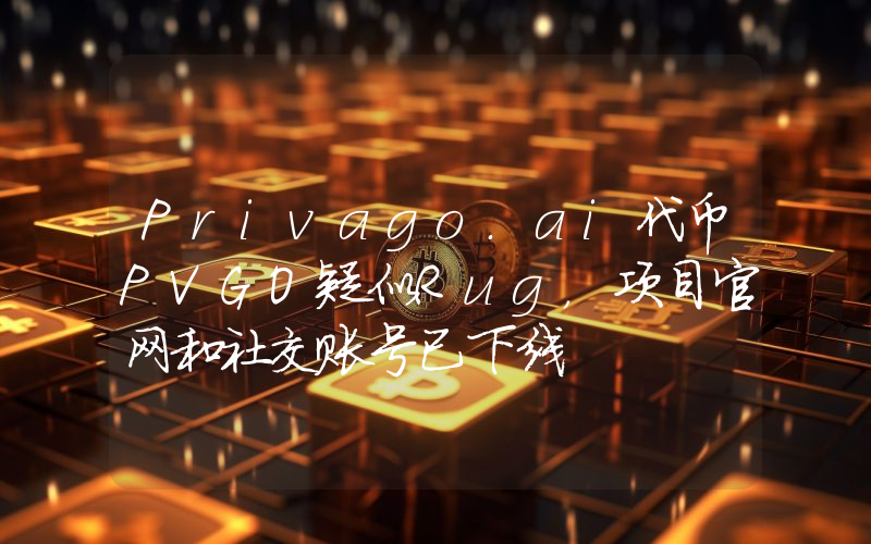 Privago.ai代币PVGO疑似Rug,项目官网和社交账号已下线