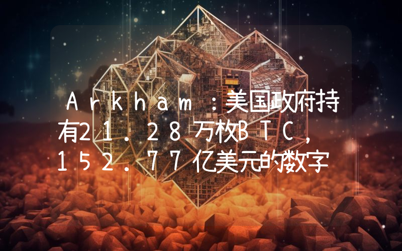 Arkham:美国政府持有21.28万枚BTC,约152.77亿美元的数字资产