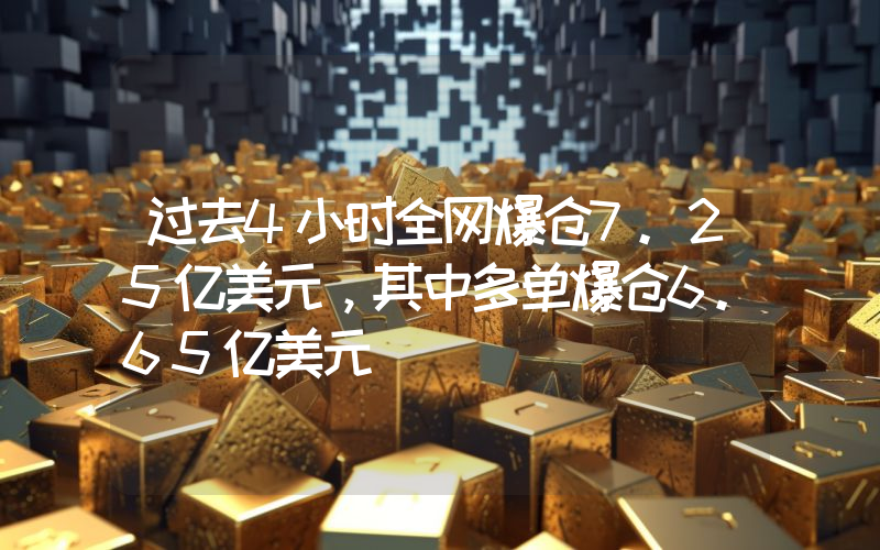 过去4小时全网爆仓7.25亿美元,其中多单爆仓6.65亿美元