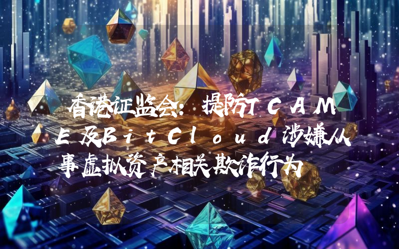 香港证监会:提防TCAME及BitCloud涉嫌从事虚拟资产相关欺诈行为