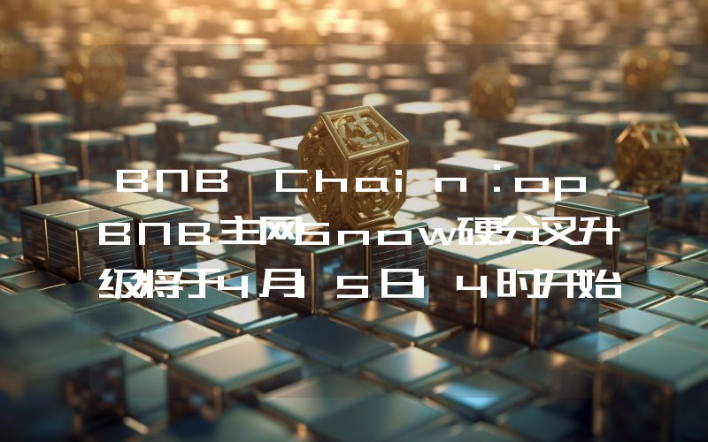BNB Chain:opBNB主网Snow硬分叉升级将于4月15日14时开始