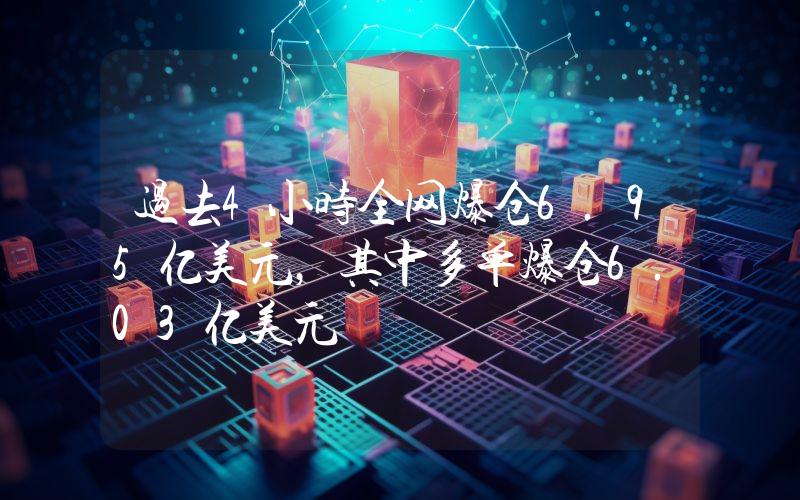过去4小时全网爆仓6.95亿美元,其中多单爆仓6.03亿美元