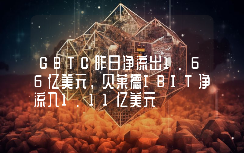GBTC昨日净流出1.66亿美元,贝莱德IBIT净流入1.11亿美元