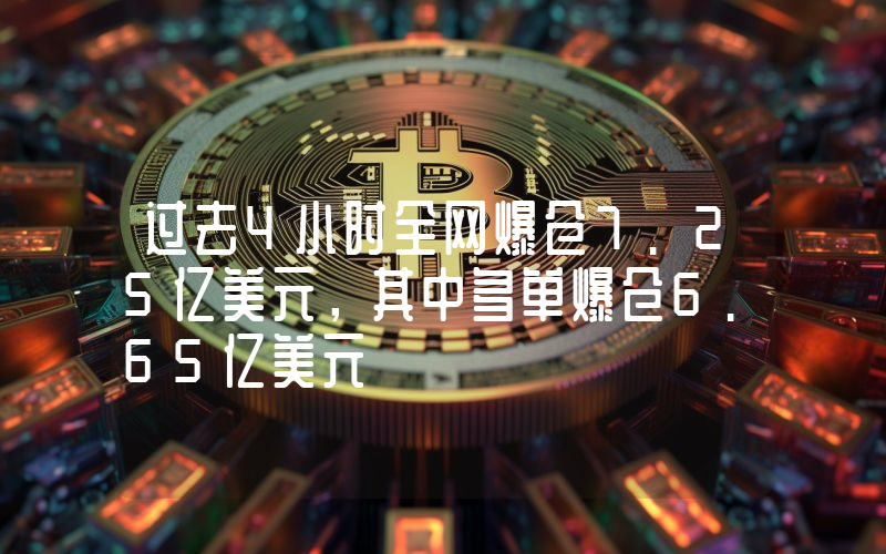过去4小时全网爆仓7.25亿美元,其中多单爆仓6.65亿美元