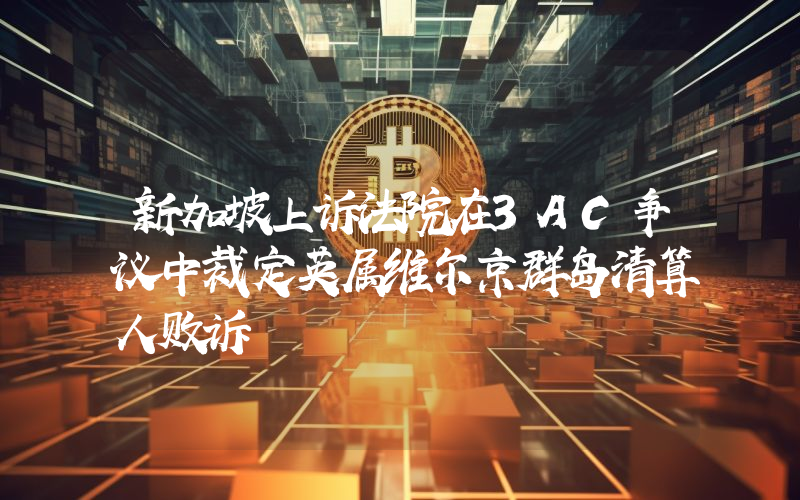 新加坡上诉法院在3AC争议中裁定英属维尔京群岛清算人败诉