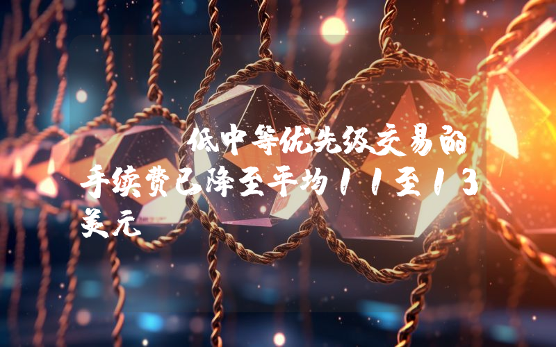 BTC低中等优先级交易的手续费已降至平均11至13美元