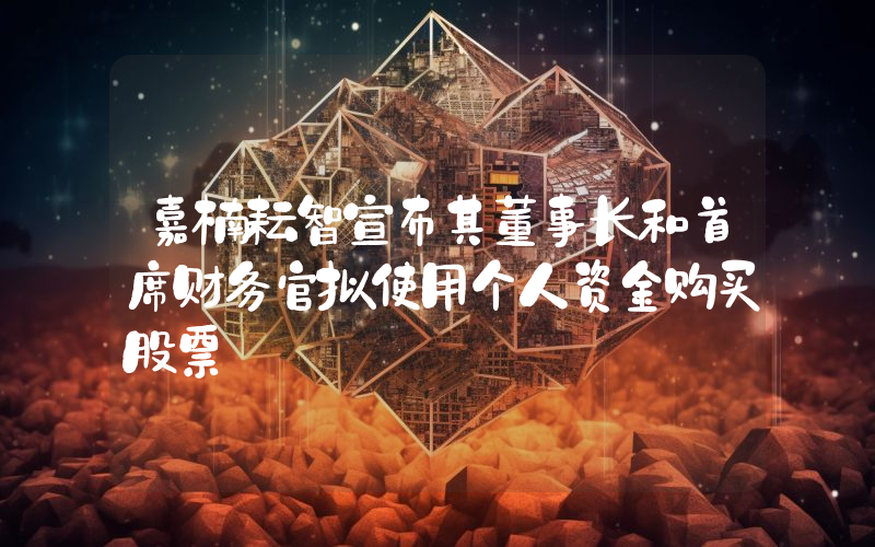 嘉楠耘智宣布其董事长和首席财务官拟使用个人资金购买股票