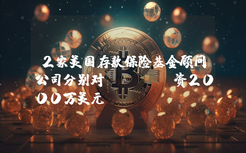 2家美国存款保险基金顾问公司分别对FBTC投资2000万美元