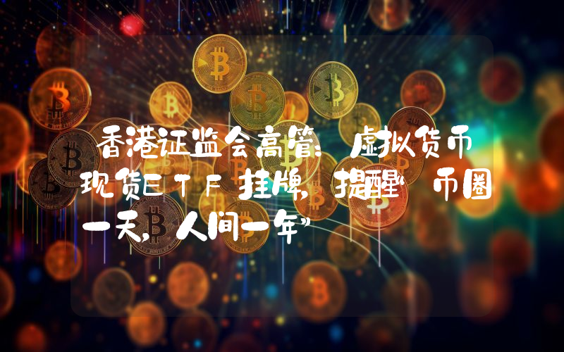 香港证监会高管:虚拟货币现货ETF挂牌,提醒“币圈一天,人间一年”