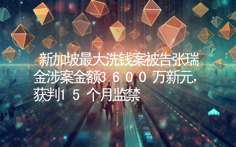 新加坡最大洗钱案被告张瑞金涉案金额3600万新元,获判15个月监禁