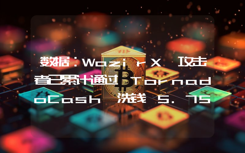 数据:WazirX 攻击者已累计通过 TornadoCash 洗钱 5.75 万枚 ETH,价值约 1.524 亿美元