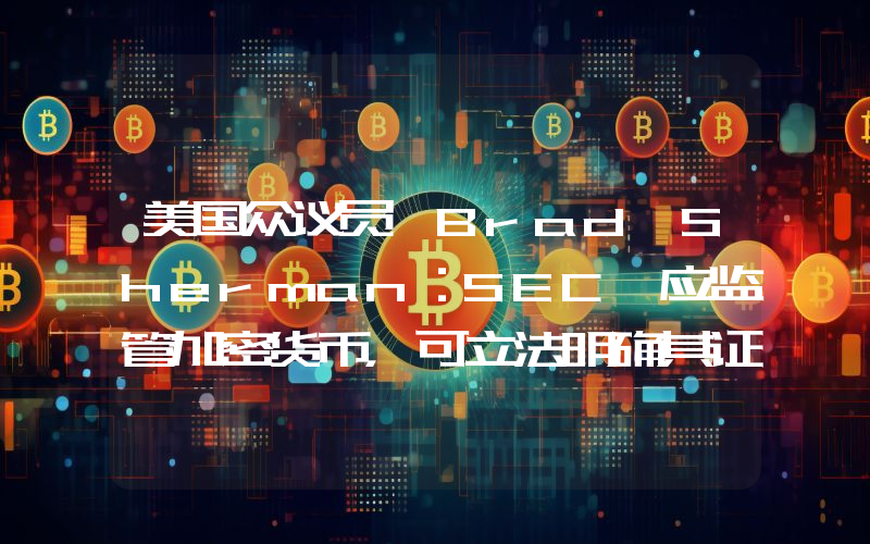 美国众议员 Brad Sherman:SEC 应监管加密货币,可立法明确其证券属性