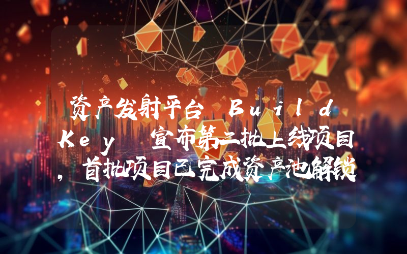 资产发射平台 BuildKey 宣布第二批上线项目,首批项目已完成资产池解锁并公布空投计划