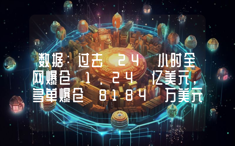 数据:过去 24 小时全网爆仓 1.24 亿美元,多单爆仓 8184 万美元