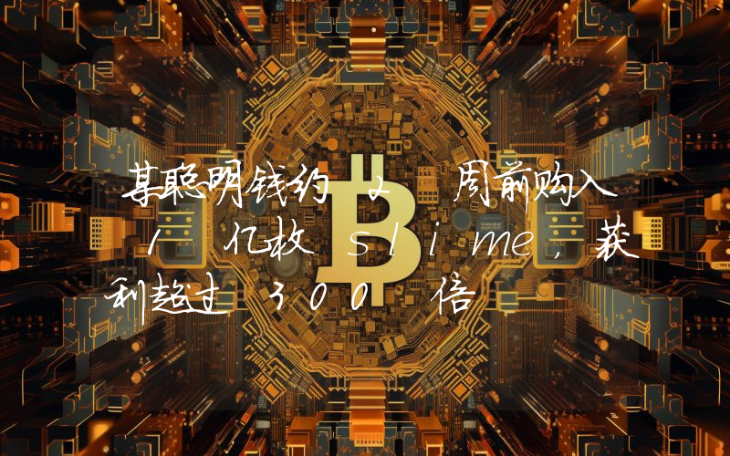 某聪明钱约 2 周前购入 1 亿枚 slime，获利超过 300 倍