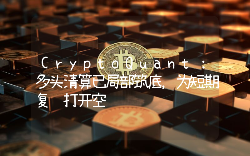 CryptoQuant:多头清算已局部筑底,为短期复苏打开空间