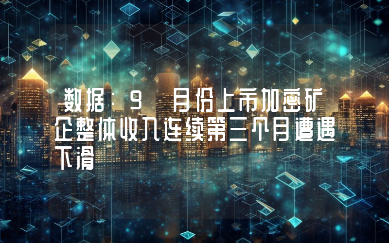 数据:9 月份上市加密矿企整体收入连续第三个月遭遇下滑