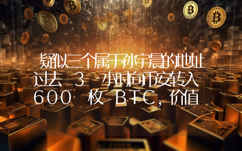 疑似三个属于孙宇晨的地址过去 3 小时向币安转入 600 枚 BTC,价值 3723 万美元